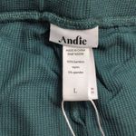 ANDIE NWT  The Wide Leg Pant Fern Green Drawstring Waffle Knit Comfort L Photo 5