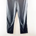 Maeve Anthropologie High Rise Straight Leg Faux Leather Pants Black 10 Tall Photo 9