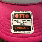 Otto Foam Front Embroidered Trucker Hat “Tequila” SnapBack Hot Pink & White Photo 2