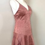 Angel Biba NWT  Asymmetrical Dusty Pink satin mini dress size Medium Photo 5