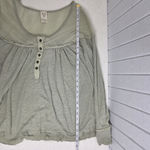 Free People  Sage Green Buttoned Long Sleeve Down Under Henley Top Size M Photo 6