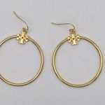 Tory Burch stacked T-logo circle drop earrings, new Photo 2