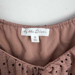 Anthropologie  By the River Brown Polka Dot smock babydoll Mini Dress tiered M Photo 2