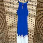 YA Los Angeles  Blue And White Pleated Maxi‎ Dress Size Medium Photo 1