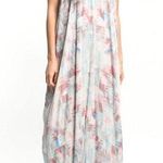 Lovestitch  Draped Back Abstract Printed Maxi Dress Photo 0