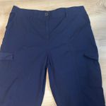 Chico's  1.5 Navy Blue Cargo Capri Pants Cropped Lightweight Cotton Spandex Medium Photo 3