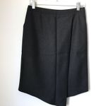 Tibi Sharkskin Suiting Draped Black Midi Skirt Photo 4