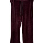 VINTAGE Y2K OmGirl Women’s Wide Leg Velour Pants in Burgundy Size S Red Photo 2
