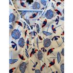 Talbots printed nautical beach umbrella blouse XL Photo 8