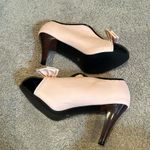 Women’s Pink & Black High Heels Pumps Bow Design Slip On Size 7.5 (39CN) NEW Photo 5