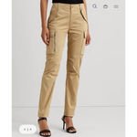 Ralph Lauren NEW Lauren  Womens Cotton Sateen Cargo Pants Tan Size 16 $165 Photo 4
