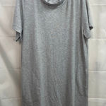 Hue ‎ women's light gray stretch loose short sleeve cowl neck pocket tunic dress Photo 0