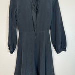 Amanda Uprichard 100% Silk Black Long Sleeve Cutout Mini Dress size P XS 0-2 Photo 0