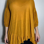 Free People  Beach Mustard Bohemian Flowy Loose Top Size Small Photo 0