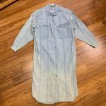 Vintage Jag Denim Dress Womens Small Blue Long Sleeve Button Front Light Wash Photo 0