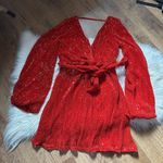 Hello Molly  Static Memory Sequin Dress In Red Photo 7
