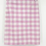 J.Crew NO. 2 Womens Size 4 Pink White Gingham Checkered Pencil Skirt Career Photo 0