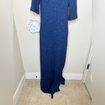 Lou & grey NTM:  Heathered Navy Blue Short Sleeve Maxi Dress with Slits Size M Photo 5
