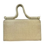 Stuart Weitzman Vintage  Shimmering Leather Woven Straw Evening Bag Satchel Photo 0
