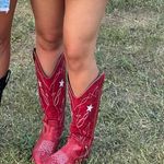 Red Cowboy Boots Size 10 Photo 2