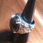 Matrix Silver Shungite 14K Yellow Gold and Platinum Over Copper Ring (Size 7) Photo 12