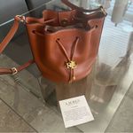 Ralph Lauren Lauren Tan Smooth Leather Medium Andie Drawstring Bag, New w/Tag Photo 10