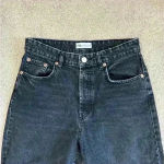 ZARA  black acid wash high rise mom boyfriend straight leg button front jeans Photo 1