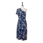 Charles Henry New Dress One Shoulder Midi Blue Pink Floral Women’s Size Large Photo 2