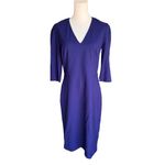 Lafayette 148 New York - Navy Blue Wool Blend Sheath Dress Sz 6 Photo 2