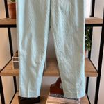Talbots Jacquard Ankle Mid-Rise Minty Blue Woven Career Dress Pant Trouser, 4 Photo 2