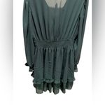 Exlura  Women Lantern Sleeve Mini Dress with front tie and long sleeves Photo 5