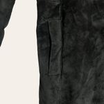 Marvin Richards Vintage Suede Leather Faux Black Long Shearling Coat Size M Photo 4