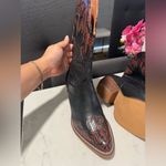 Cowboy snake print Black and Brown Western Boots Size 7 Photo 7