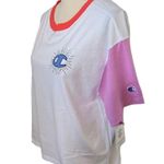 Champion NWT  white/poppy/pink/yellow size 1X crop t-shirt. Photo 1