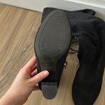 Knee High Black Suede Boots Size 8.5 Photo 3