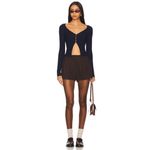 superdown  Sierra Knit Top in Black X-Small New Womens Long Sleeve Photo 13