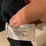 Oscar de la Renta  Navy Blue Linen Eyelet Floral Hem Button Shirt Women Sz Medium Photo 3