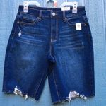 Time & Tru Women's Size 6 Dark Washed High Rise Shark Bite Hem Bermuda Shorts Photo 1