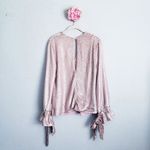 C/MEO COLLECTIVE  Pink Sequin Long Sleeve V-neck Top Photo 6