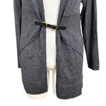 Ellen Tracy Merino Wool Gray Belted Cardigan Sweater Women’s L Photo 3