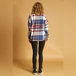 J.ING Jing Vintage Style Red White Blue Plaid Oversized Flannel Shacket NWT Size M Photo 2