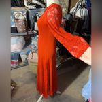 Tiptupu classic collection red laced long sleeves round neck super silky stretch Size M Photo 2