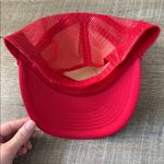 Mother Trucker by Franki Red Smiley Face Trucker Hat OS Photo 2