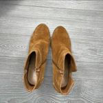 Gibson Latimer  brown suede tie chunky heel boots corset back size 8.5 shoes Photo 3