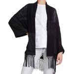 Desigual  Kimono Medium Black Embroidered Fringe Open Photo 0