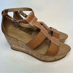 Franco Sarto Women's Wedge Sandals Falco Size 8.5 Cork Platfrom Gladiator Cognac Photo 8