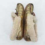 J.Crew Lodge Shoes Size 7 Gold Crackled Metallic Slipper Photo 5