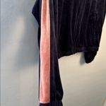 NWT Monrow Neptune Navy with stripe Brown Velour full zip jacket Size Small Blue Photo 2