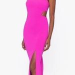 XScape Cutout Slit Maxi Gown Fuschia Size 8 NWT Photo 0