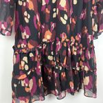 Adelyn Rae Mini Dress Women's XS Multicolor Printed Sheer Ruffle Sleeve Party Photo 4
